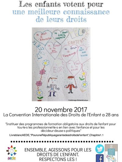 1 mois 1 droit – Novembre 2017 : Les enfants votent pour une meilleure connaissance de leurs droits